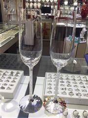 SET OF 2 Swarovski Champagne Toasting Flutes